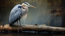 An Image Of A Great Blue Heron In A Contemplative Pose