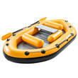 Orange inflatable rubber boat raft isolated on transparent