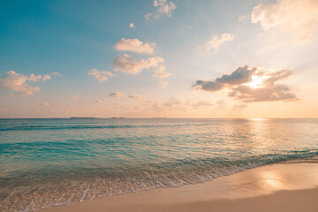 Wall Mural - best sea beach sky closeup colorful sunset. panoramic majestic landscape. tropical paradise beaches 
