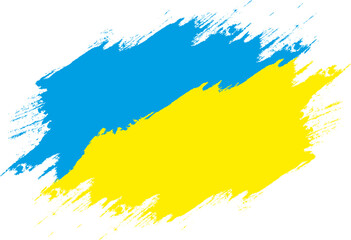 Wall Mural - Painted with brush flag Ukraine. Grunge flag Ukraine. Watercolor drawing national flag Ukraine. Independence Day. Banner, poster template. National flag Ukraine with coat arms.