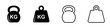 © Alex - Weight icon set. Kilogram weight icon. Kettlebell symbol. Vector illustration.