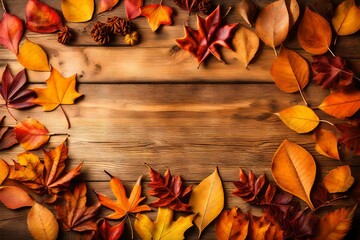 Wall Mural - autumn leaves frame