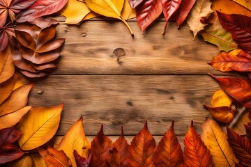 Wall Mural - autumn leaves frame