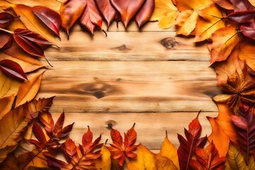 Wall Mural - autumn leaves frame
