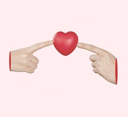 Poster - Human hand Giving a heart, valentine's day