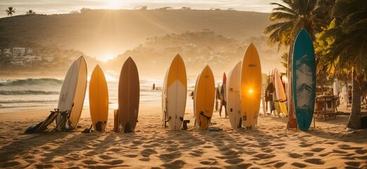 Wall Mural - sunset over the beach