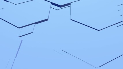 Poster - Blue hexagons. A short animated screensaver for the intro. Motion animation.