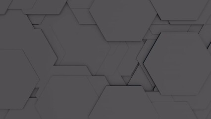 Poster - Gray hexagons. A short animated screensaver for the intro.