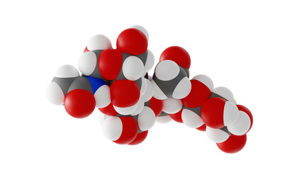 Sticker - hyaluronic acid molecule, hyaluronan molecular structure, isolated 3d model van der Waals