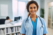 © Andrii  - Healthcare Professional Smiling in Clinic Hallway