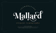 Mallard Abstract Fashion font alphabet. Minimal modern urban fonts for logo, brand etc. Typography typeface uppercase lowercase and number. vector illustration