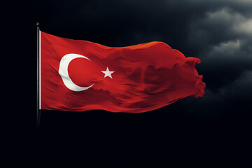 29 Ekim. Republic Day is a public holiday in Turkey in honor of the proclamation of the Republic of Turkey on October 29, 1923. background, poster, red flag with moon and star, banner.