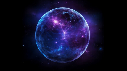 Wall Mural - purple planet made of energy in space