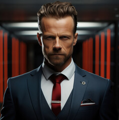 Poster - Portrait of company executive.