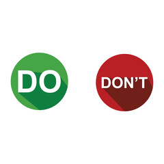 Poster - Do and Don't, yes or no, choice picker vector illustration button choice. Suitable for elements of advice info graphic information or tips. Check mark and cross mark icon.