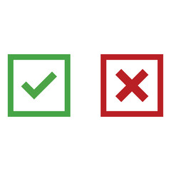 Poster - Do and Don't, yes or no, choice picker vector illustration button choice. Suitable for elements of advice info graphic information or tips. Check mark and cross mark icon.