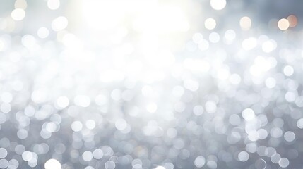 Poster - Abstract blurred shiny silver bokeh background white