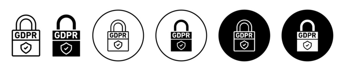 Wall Mural - gdpr icon. General data protection regulation by European union law symbol. Online digital security lock vector. Private Database privacy shield sign. 
