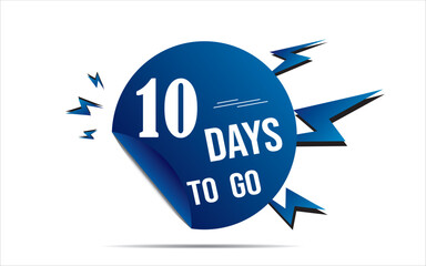 ten days Left, 10 days to go. countdown 3D Vector typographic design. ten days to go. sale price offer, 10