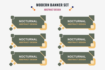 Wall Mural - Modern abstract vector banner set. Flat geometric shape with different colors and different style. Template for web or print design, ready to use.