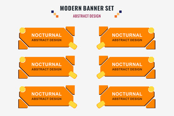 Wall Mural - Modern abstract vector banner set. Flat geometric shape with different colors and different style. Template for web or print design, ready to use.
