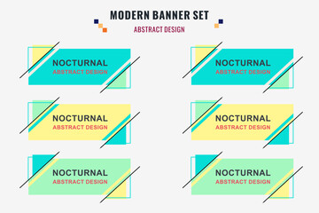 Wall Mural - Modern abstract vector banner set. Flat geometric shape with different colors and different style. Template for web or print design, ready to use.