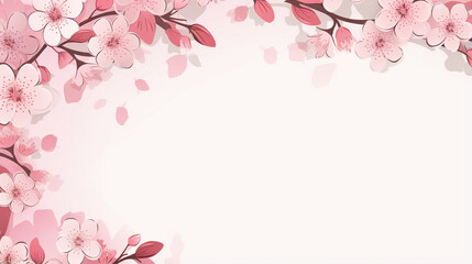 Wall Mural - Cherry blossom graphic frame illustration, Japanese and Chinese style