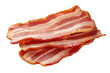 Three slices of bacon isolated on white background