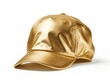 A baseball cap made of gold, isolated on white background