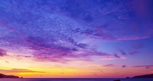 Beautiful 4K Time Lapse Of Majestic Sunrise Or Sunset Sky Landscape,Amazing Light Of Nature Cloudscape Sky And Clouds Moving Away Rolling,Colorful Sunrise Cloud Timelapse,Travel And Nature Background