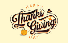 Typography Letter Happy Thanksgiving Day Template Background