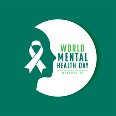 world mental health day campaign poster with artistic human head