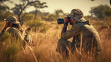 Fototapeta  - Wildlife safari observers