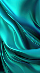 Poster - Liquid metal wave background. Blue, green colors.