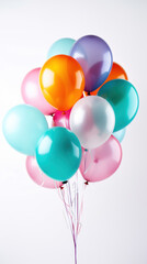 Colorful balloons on white background