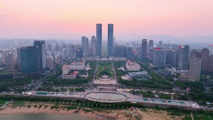 Wall Mural - Aerial photography of city scenery