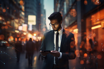 indian businessman using smartphone