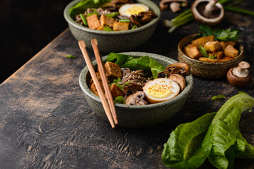 Wall Mural - Soba noodle with tofu and mushroom