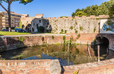 Poster - Pisa, Italy. Porto delle Gondole (gondola port) - a pool used to supply the fortress with water and moor boats