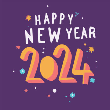 2024 new year font poster design