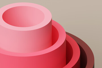 Poster - 3d illustration of a  colorful  geometric  lines, stripes similar to waves  . Futuristic shape, abstract modeling.