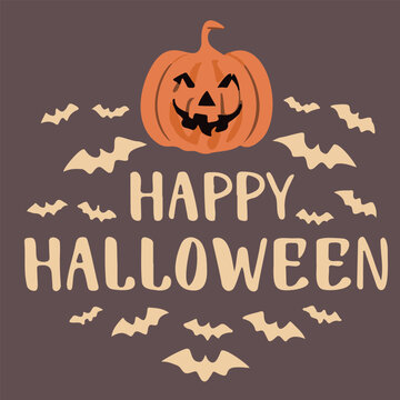 Happy halloween typography poster and element design