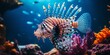 Beautiful lionfish with blur background