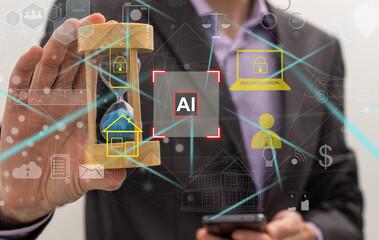 Leinwandbilder - artificial intelligence concept. the entire global network, finance and everyday life