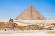 Archeology photography, Great Pyramid of Giza, Cheops Pyramid, Photo is selective focus with shallow depth of field. Taken Cairo Egypt on 6 March 2023