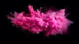 Fototapeta Psy - Pink cloud explosion isolated on black background