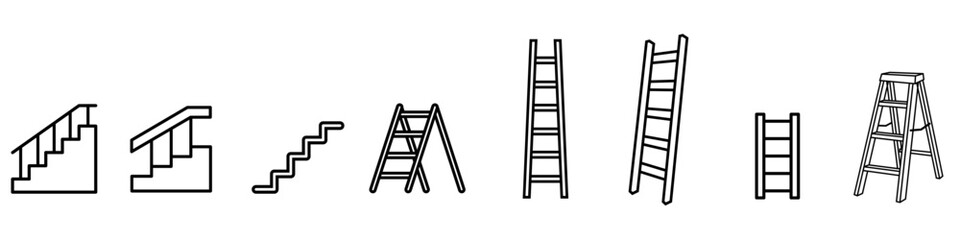 Wall Mural - Ladder icon vector set. Steps illustration sign collection. stairs symbol or logo.