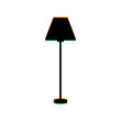 Lamp simple sign. Black Icon with vertical effect of color edge aberration at white background. Illustration.