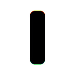 Poster - Letter I sign design template element. Black Icon with vertical effect of color edge aberration at white background. Illustration.