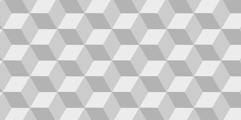 Wall Mural - Seamless geometric pattern abstract background. abstract cubes geometric white and gray color hexagon technology background. digital cube honeycomb Front view of white texture for background.
